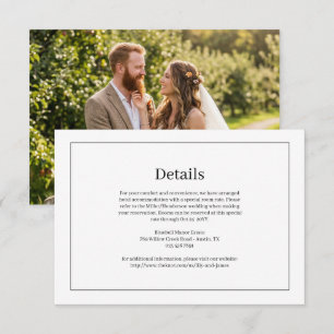 Cartão De Informações Detalhes de Casamento com Borda Elegante Foto Incl
