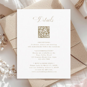 Cartão De Informações Detalhes de Casamento com Caligrafia Elegante Arei