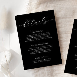 Cartão De Informações Detalhes de Casamento com Caligrafia Romântica Mod