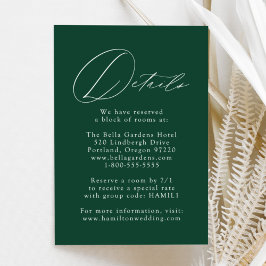 Cartão De Informações Detalhes de Casamento com Elegância Moderna Verde