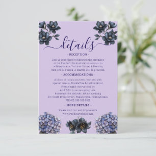 Cartão De Informações Detalhes de Casamento com Grafia Clássica Floral P