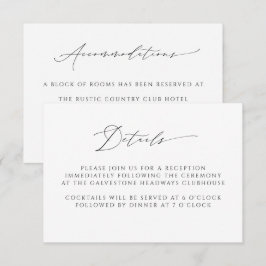 Cartão De Informações Detalhes de Casamento com Letra Elegante Moderna
