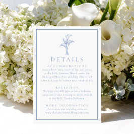 Cartão De Informações Detalhes de Casamento com Lírio Calla Azul Clássic