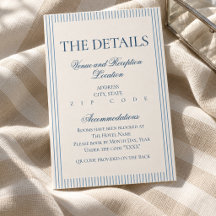 Detalhes de Casamento com Listra Azul e Letra Old