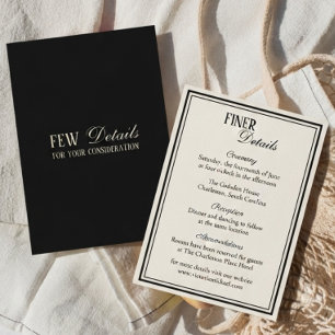 Cartão De Informações Detalhes de Casamento com Monograma Chique em Marf