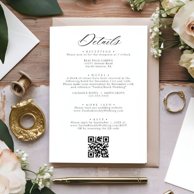 Cartão De Informações Detalhes de casamento com monograma de brasão botâ (Criador carregado)