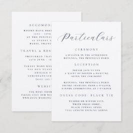 Cartão De Informações Detalhes de Casamento com Roteiro Minimalista Eleg