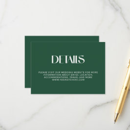 Cartão De Informações Detalhes de Casamento com Serifa Decorativa Deep P