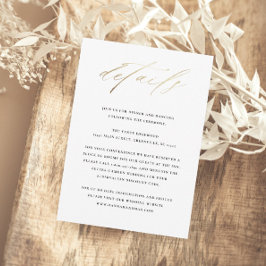 Cartão De Informações Detalhes de Casamento com Tipografia Elegante