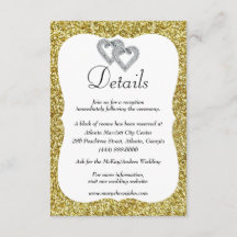 Detalhes de Casamento Corações de Diamante Brilho 