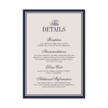Detalhes de Casamento Creme Azul Marinho Clássico