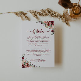 Cartão De Informações Detalhes de Casamento da Caligrafia Rustic Summer