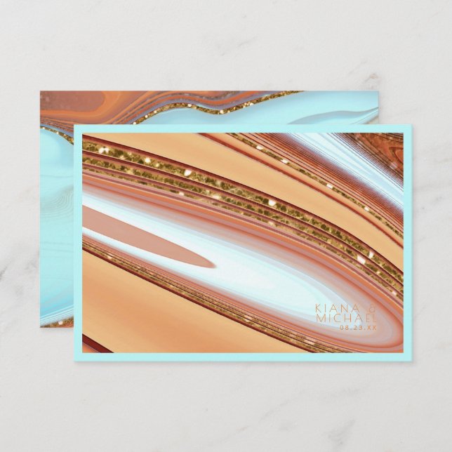 Cartão De Informações Detalhes de casamento da Strata abstrato SB ID903 (Frente/Verso)