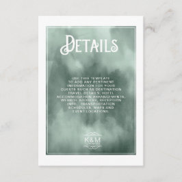 Cartão De Informações Detalhes de Casamento de Buquê de Aquarela ID654