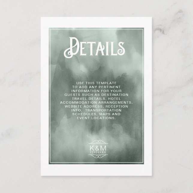 Cartão De Informações Detalhes de Casamento de Buquê de Aquarela ID654 (Frente)