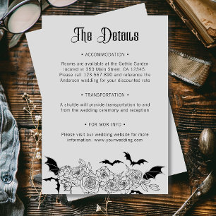 Cartão De Informações Detalhes de Casamento de Cinzas Botânicas Boho Got