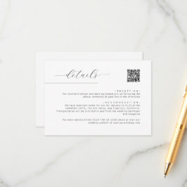 Cartão De Informações Detalhes de Casamento de Código QR de Script Minim