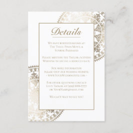 Cartão De Informações Detalhes de Casamento de Cores Personalizados Folh