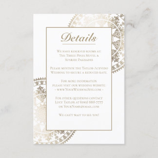 Cartão De Informações Detalhes de Casamento de Cores Personalizados Folh