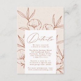 Cartão De Informações Detalhes de Casamento de Creme Floral Botânico Can