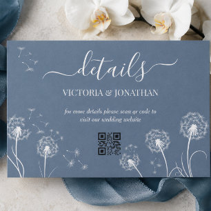 Cartão De Informações Detalhes de Casamento de Flor de Prado Simples
