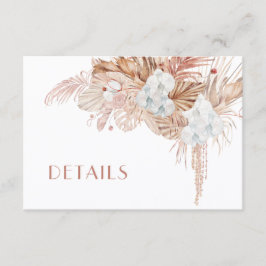 Cartão De Informações Detalhes de Casamento de Flores de Aquarela Boho