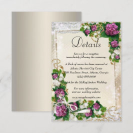 Cartão De Informações Detalhes De Casamento De Hydrangea Roxa E Locais