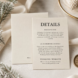 Cartão De Informações Detalhes de Casamento de Inverno Minimalista Edito