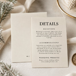 Cartão De Informações Detalhes de Casamento de Inverno Minimalista Edito