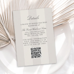 Cartão De Informações Detalhes de casamento de listras de cabana de arei