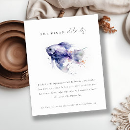 Cartão De Informações Detalhes de Casamento de Peixes Costeiros Lilac Wa