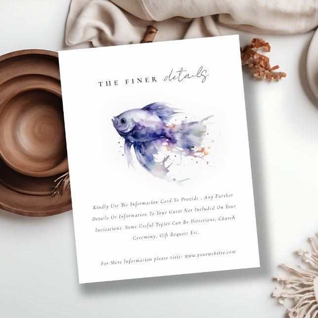 Cartão De Informações Detalhes de Casamento de Peixes Costeiros Lilac Wa (Criador carregado)