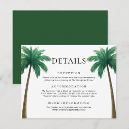 Cartão De Informações Detalhes de Casamento de Praia Minimalista com Pal
