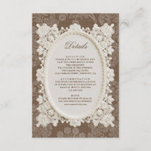 Detalhes de Casamento de Renda Marfim Castanho Din