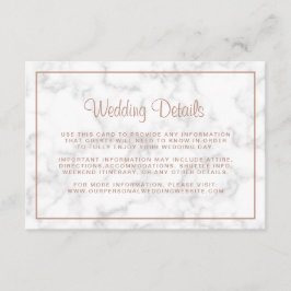 Cartão De Informações Detalhes de Casamento de Script Dourado do Modern 