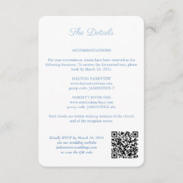 Cartão De Informações Detalhes de Casamento do Código QR do Monograma Az