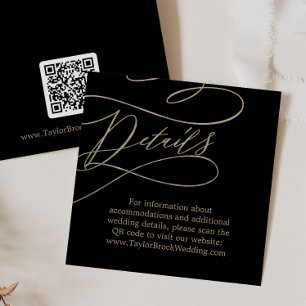 Cartão De Informações Detalhes de Casamento do Código QR Romântico Doura