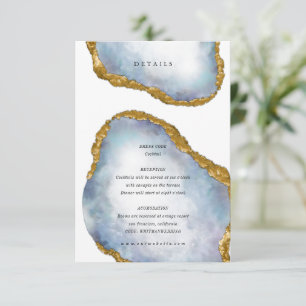 Cartão De Informações Detalhes de Casamento do Ouro Agate Pearl sofistic