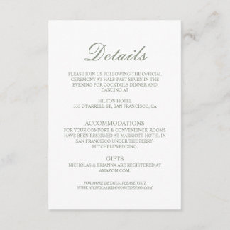 Cartão De Informações Detalhes de Casamento Elegante Boho Minimalista Ve