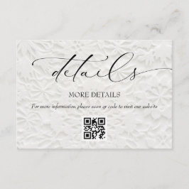 Cartão De Informações Detalhes de Casamento Elegante de Inverno