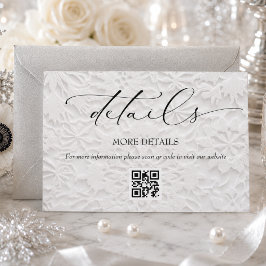 Cartão De Informações Detalhes de Casamento Elegante de Inverno