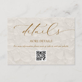 Cartão De Informações Detalhes de Casamento Elegante Minimal Cream