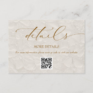 Cartão De Informações Detalhes de Casamento Elegante Minimal Cream