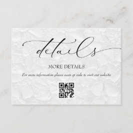 Cartão De Informações Detalhes de Casamento Elegante Preto e Branco