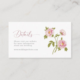 Cartão De Informações Detalhes de Casamento Elegante Vintage