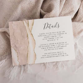 Cartão De Informações Detalhes de Casamento em Ágata Dourada Marfim Mode
