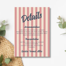 Detalhes de Casamento em Azul Naval e Listras Rosa