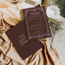 Detalhes de Casamento em Chocolate Marrom Vintage 