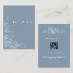Cartão De Informações Detalhes de Casamento em Código QR Botânico Chic A