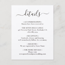 Cartão De Informações Detalhes de Casamento em Papel Kraft Elegante